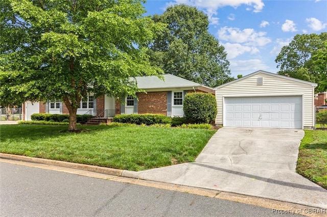 1 Beacon Cir, Hampton, VA 23664 - view of front of home featuring a front yard, concrete driveway, and brick siding