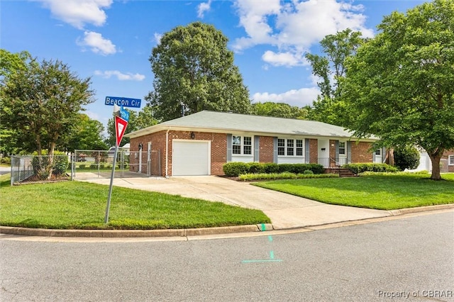 1 Beacon Cir, Hampton, VA 23664 - ranch-style home featuring brick siding, a garage, driveway, and a gate