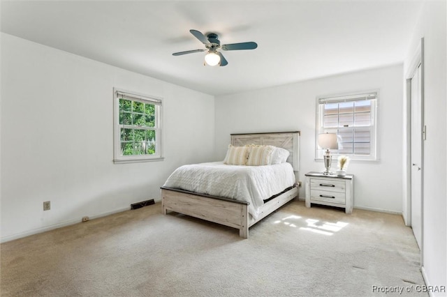 1 Beacon Cir, Hampton, VA 23664 - carpeted bedroom with baseboards and ceiling fan