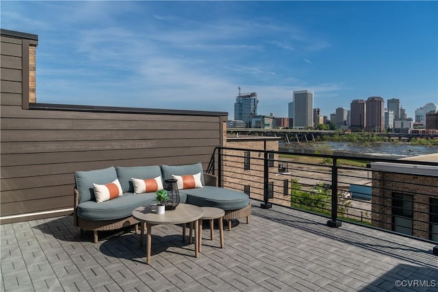425 W 7th St, Richmond, VA 23224 - view of patio / terrace featuring a balcony and a skyline view