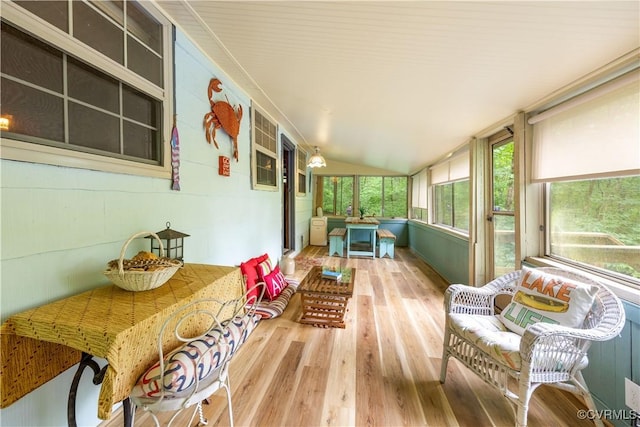 198 Trices Lake Rd, Columbia, VA 23038 - sunroom / solarium featuring wood finished floors and vaulted ceiling