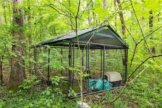 198 Trices Lake Rd, Columbia, VA 23038 - view of outdoor structure with an exterior structure and a wooded view