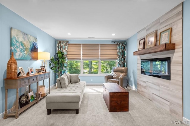 14469 St Andrews Ln, Ashland, VA 23005 - carpeted living room with baseboards and recessed lighting