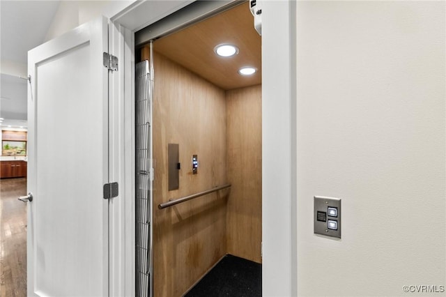 322 Charmian Rd, Richmond, VA 23226 - elevator with recessed lighting and wood finished floors
