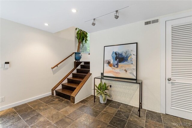 322 Charmian Rd, Richmond, VA 23226 - stairs with stone finish floors, recessed lighting, and baseboards