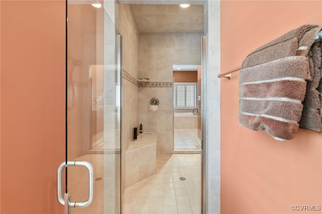 561 Hill Grove Rd, Manakin Sabot, VA 23103 - full bathroom with a stall shower and tile patterned flooring
