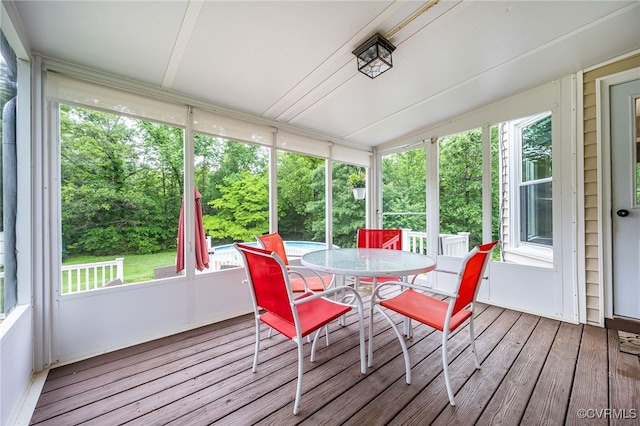 16397 Goshen Rd, Montpelier, VA 23192 - sunroom / solarium with plenty of natural light, outdoor dining space, and view of scattered trees