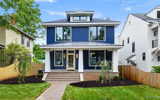 109 Libbie Ave, Richmond, VA 23226 - american foursquare style home featuring covered porch, a standing seam roof, and metal roof