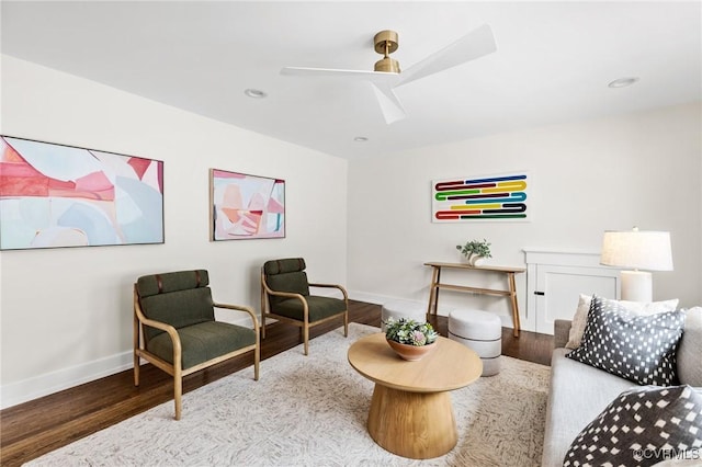 109 Libbie Ave, Richmond, VA 23226 - sitting room with wood finished floors, baseboards, a skylight, and recessed lighting
