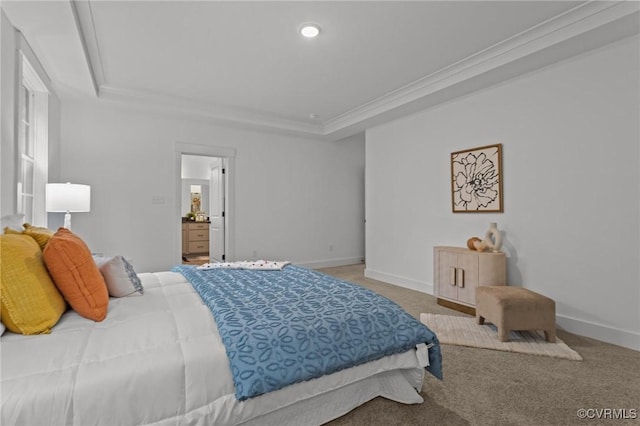 9074 Winter Spring Dr, Mechanicsville, VA 23116 - carpeted bedroom with a raised ceiling, baseboards, recessed lighting, and ornamental molding
