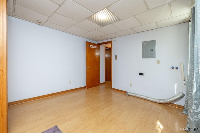 6495 Robin Way, Mechanicsville, VA 23111 - spare room with electric panel, wood finished floors, a drop ceiling, baseboards, and a smoke detector