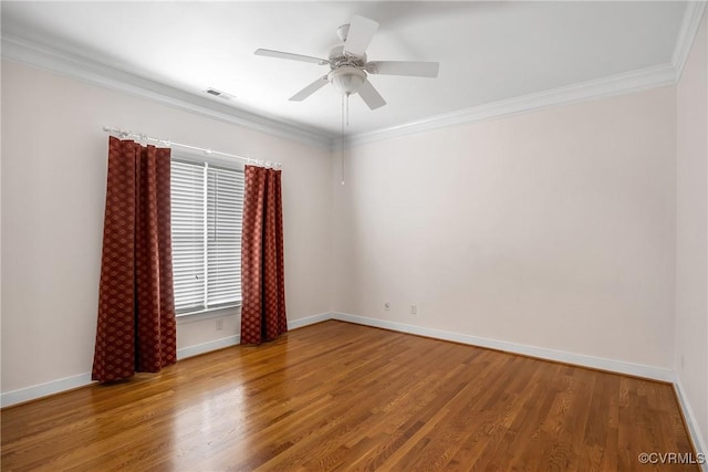 4905 Old Millrace Pl, Glen Allen, VA 23059 - empty room with wood finished floors, baseboards, crown molding, and a ceiling fan