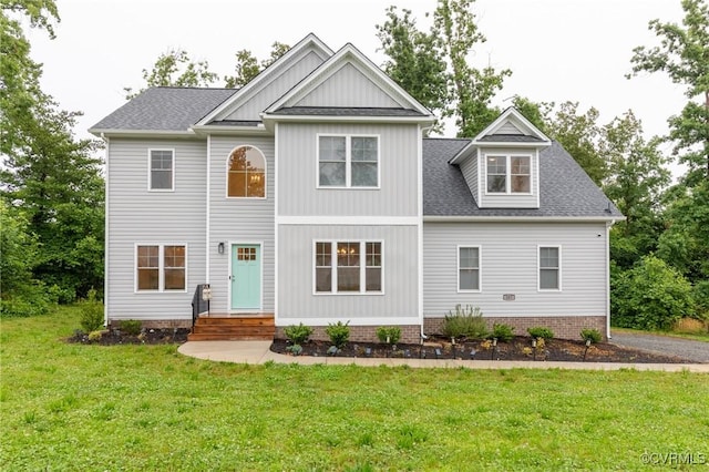 207 Eliza Ln, Aylett, VA 23009 - view of front of property with a front lawn, a shingled roof, and board and batten siding