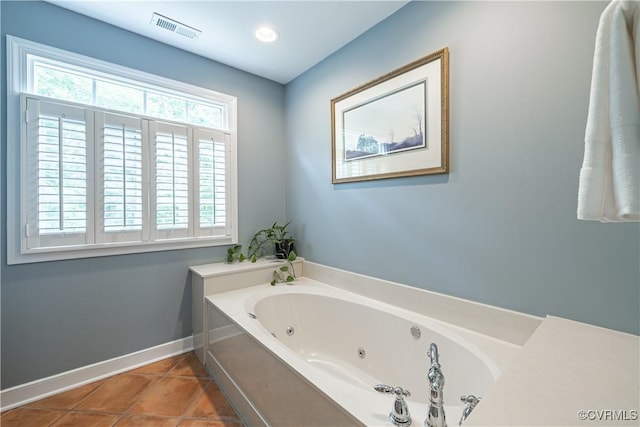 4029 Huntsteed Way, Henrico, VA 23233 - bathroom featuring a jetted tub, tile patterned floors, and baseboards
