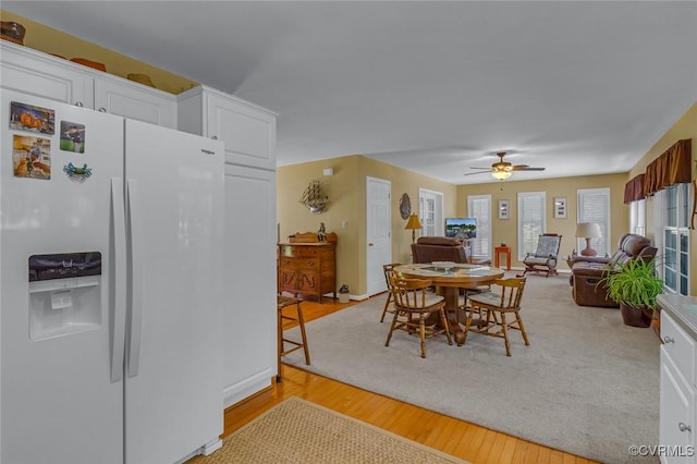 431 Ships Row, Montross, VA 22520 - dining area featuring light wood-style flooring and a ceiling fan