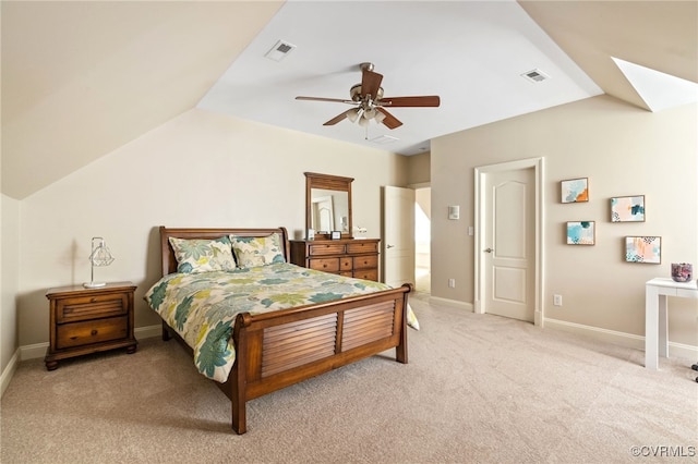 2220 French Hill Ter, Powhatan, VA 23139 - bedroom with vaulted ceiling, light carpet, a skylight, and baseboards