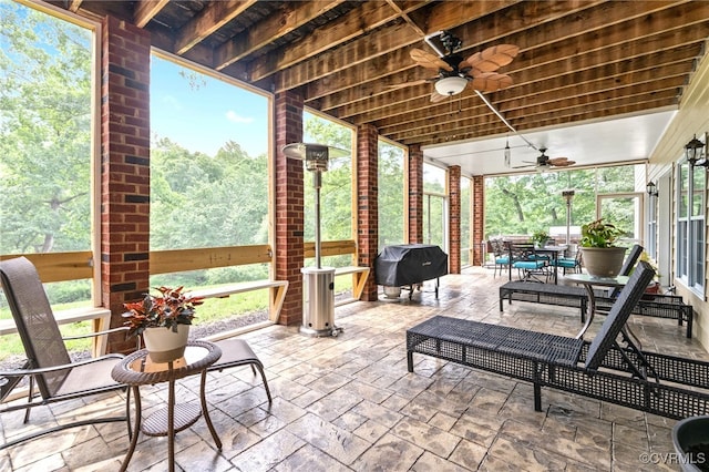 2220 French Hill Ter, Powhatan, VA 23139 - sunroom / solarium featuring ceiling fan, outdoor dining space, and plenty of natural light