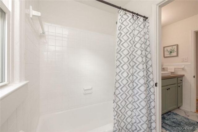 215 Glen Rd, Dillwyn, VA 23936 - bathroom featuring shower / bath combination with curtain and vanity