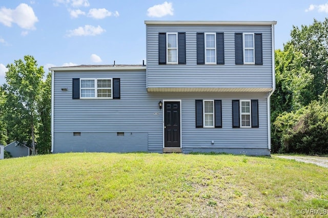 9548 Bent Wood Ln, North Chesterfield, VA 23237 - view of front of house with a front lawn and crawl space