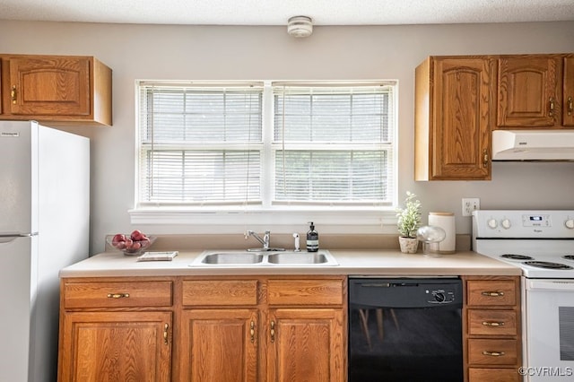 9548 Bent Wood Ln, North Chesterfield, VA 23237 - kitchen with white appliances, exhaust hood, healthy amount of natural light, and light countertops