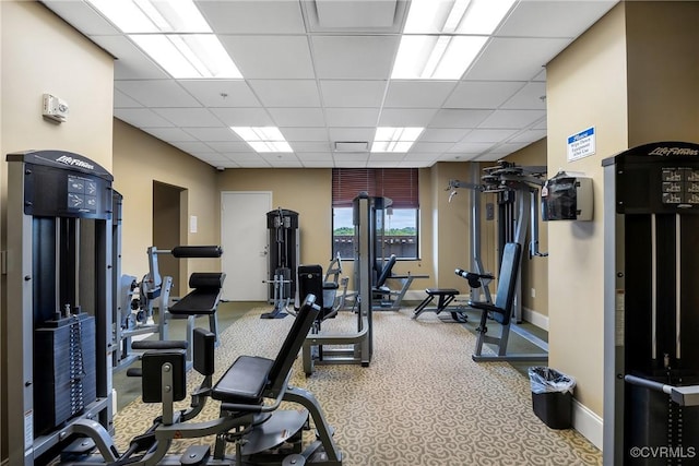1101 Haxall Pt Unit U1001, Richmond, VA 23219 - workout area with a drop ceiling and baseboards