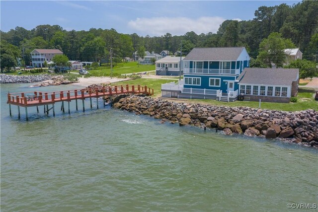 154 Riverside Dr, Deltaville, VA 23043 - water view with a heavily wooded area