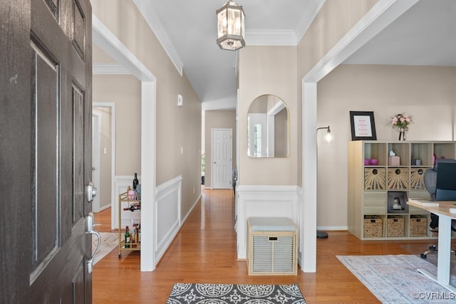 14825 Windjammer Dr, Midlothian, VA 23112 - entrance foyer with light wood-style flooring and ornamental molding