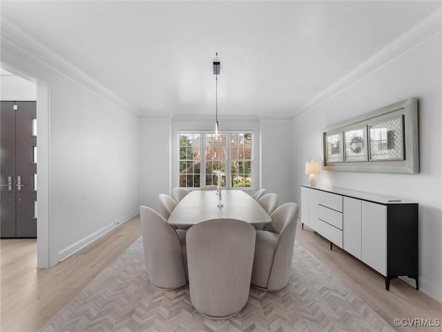 11507 Barrington Bridge Ter, Henrico, VA 23233 - dining space featuring light wood-type flooring and crown molding