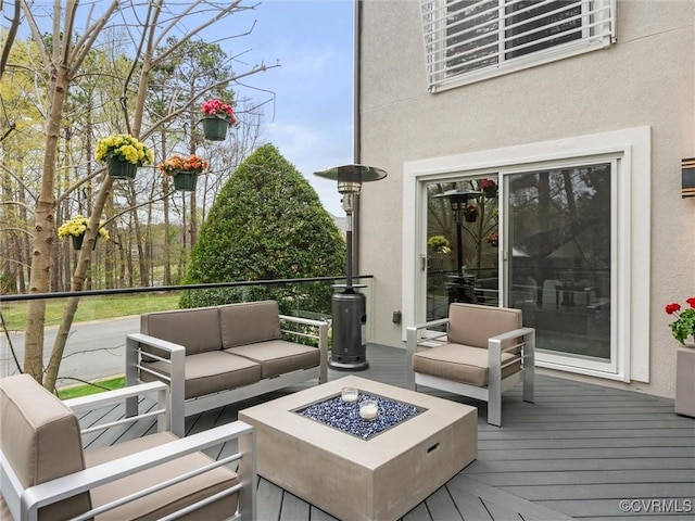 11507 Barrington Bridge Ter, Henrico, VA 23233 - deck with an outdoor living space with a fire pit