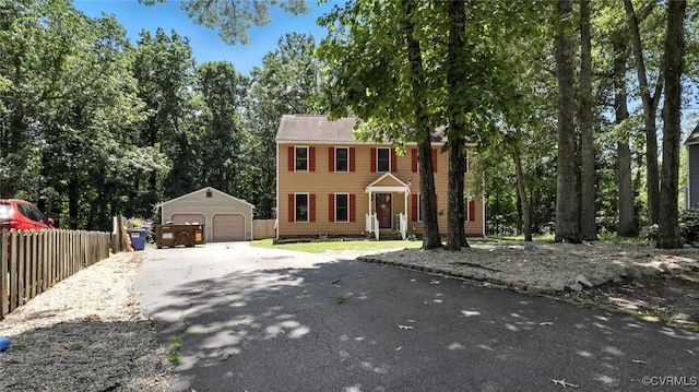 3913 Terjo Ln, Chester, VA 23831 - colonial-style house with a detached garage and an outdoor structure