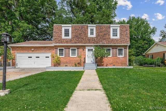 807 N Ave, Hopewell, VA 23860 - front facade featuring an attached garage, brick siding, a shingled roof, entry steps, and a front lawn