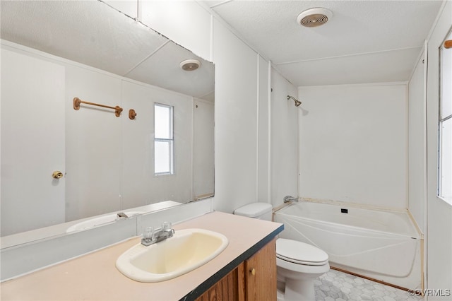 1426 Rolling Acres Rd, Emporia, VA 23847 - bathroom featuring toilet, vanity, and shower / tub combination