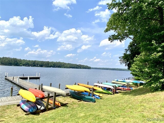 14000 Shady Pointe Ct, Midlothian, VA 23112 - dock area featuring a water view and a yard