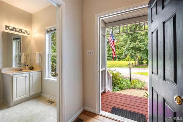 14000 Shady Pointe Ct, Midlothian, VA 23112 - entryway featuring plenty of natural light, baseboards, and a sink