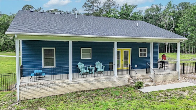 9300 Adkins Rd, Charles City, VA 23030 - back of property with a porch and a shingled roof