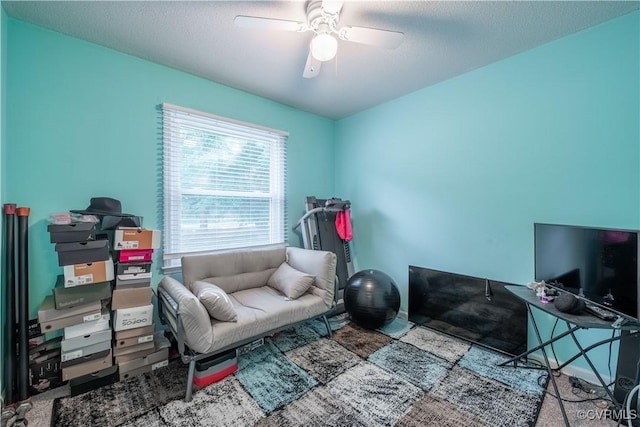 18517 Depot Rd, Mc Kenney, VA 23872 - office space with a ceiling fan and carpet flooring