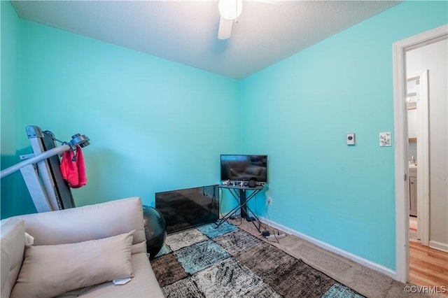 18517 Depot Rd, Mc Kenney, VA 23872 - office area featuring a ceiling fan and carpet