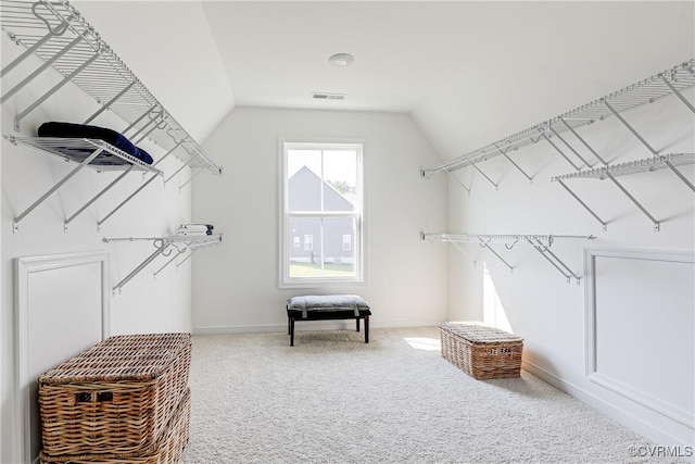 16300 Cambian Ln, Chesterfield, VA 23832 - walk in closet with vaulted ceiling and carpet flooring