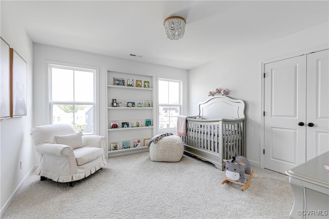 16300 Cambian Ln, Chesterfield, VA 23832 - bedroom with carpet flooring, a closet, baseboards, and a crib
