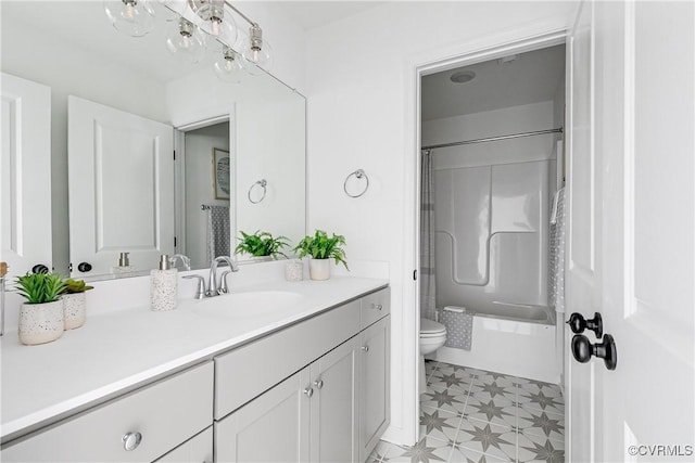 16300 Cambian Ln, Chesterfield, VA 23832 - bathroom with vanity, toilet, shower / bath combo with shower curtain, and tile patterned floors