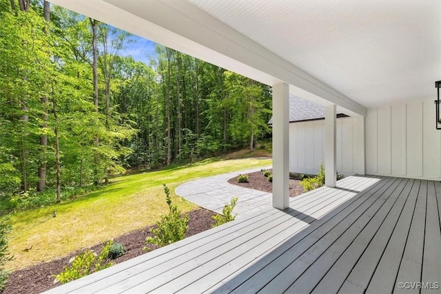 343 Petersburg Rd, Powhatan, VA 23139 - wooden deck with a lawn