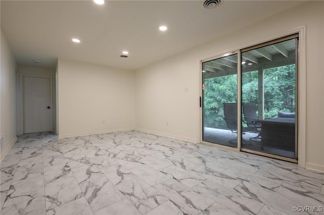225 Philray Rd, Chesterfield, VA 23236 - unfurnished room featuring recessed lighting, baseboards, and light marble finish floors