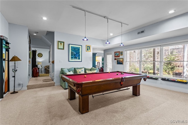 5225 Clipper Cove Rd, Chesterfield, VA 23112 - playroom featuring carpet flooring, billiards, recessed lighting, and baseboards