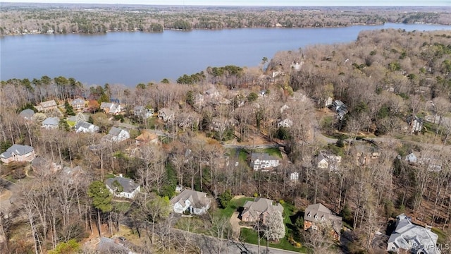 5225 Clipper Cove Rd, Chesterfield, VA 23112 - aerial view of property and surrounding area with a large body of water, nearby suburban area, and a heavily wooded area