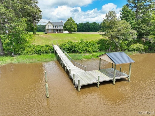 1765 Clifton Ln, Shacklefords, VA 23091 - dock featuring a water view and a lawn