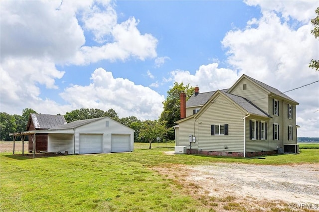 1765 Clifton Ln, Shacklefords, VA 23091 - view of side of home with crawl space, a yard, cooling unit, and an outdoor structure