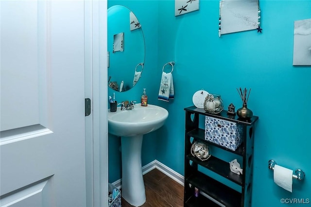 7547 Sedge Dr, New Kent, VA 23124 - bathroom with wood finished floors and baseboards