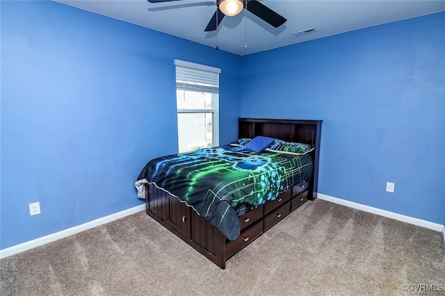 7547 Sedge Dr, New Kent, VA 23124 - carpeted bedroom with baseboards and ceiling fan