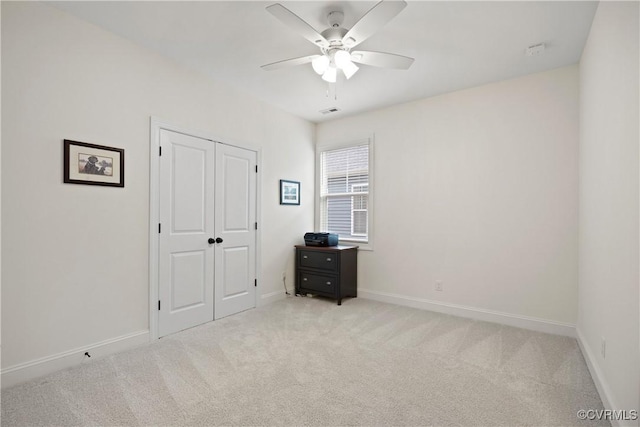 15719 Henningford Rd, Chesterfield, VA 23832 - bedroom featuring light colored carpet, baseboards, a closet, and ceiling fan