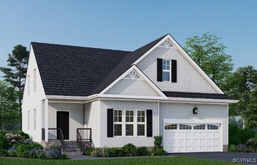 3632 Shining Armor Ln, Henrico, VA 23231 - view of front of home featuring driveway, a garage, and roof with shingles